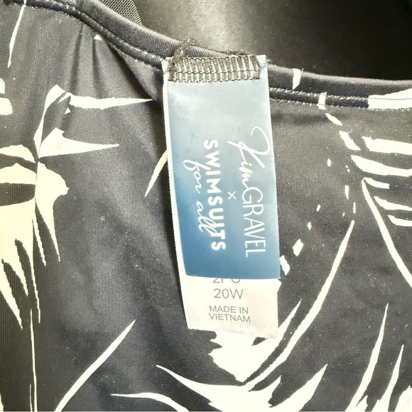 Kim Gravel x Swimsuits For All Scoop Neck Tankini Poolside Palm Plus Size 20W - Picture 4 of 5
